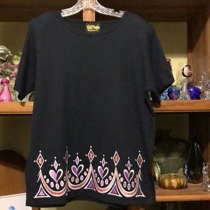 Ladies Bob Mackie Wearable Art Black Top